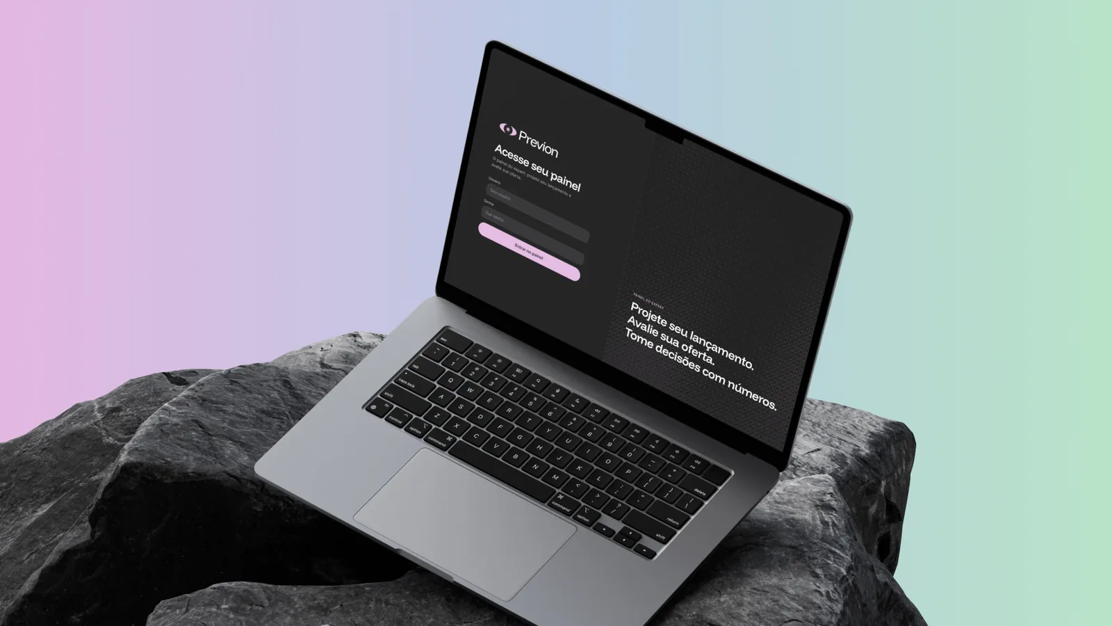 Previon dashboard shown on a laptop